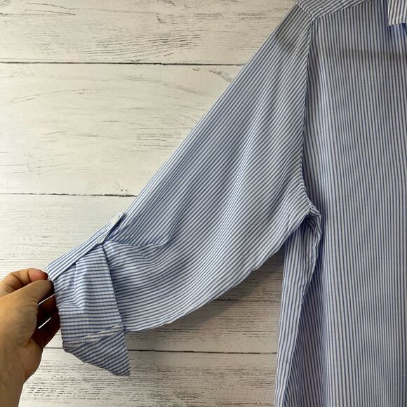 Next NWT Blue White Stripe Button Down Tunic Size 10 - Picture 5 of 8